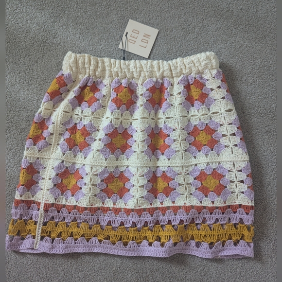 QED London Dresses & Skirts - Cotton Blend Crochet Skirt